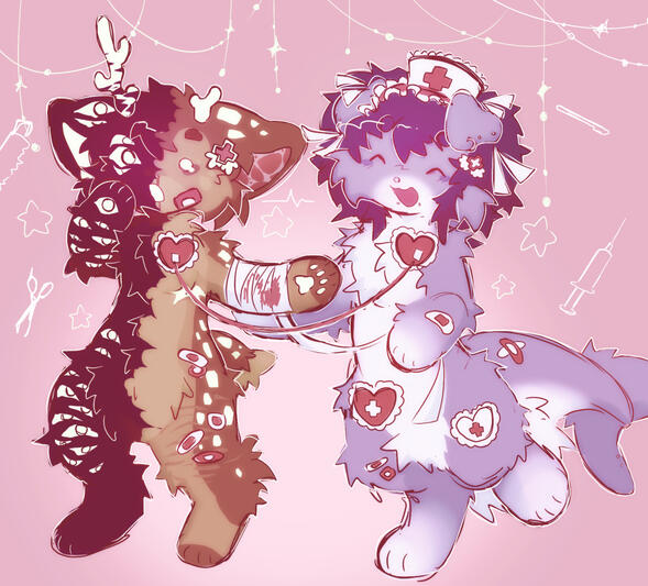 Furry style I use (me and my friend's fursonas)